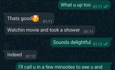 Whatsapp chat between a guy and a girl that is considered flirting